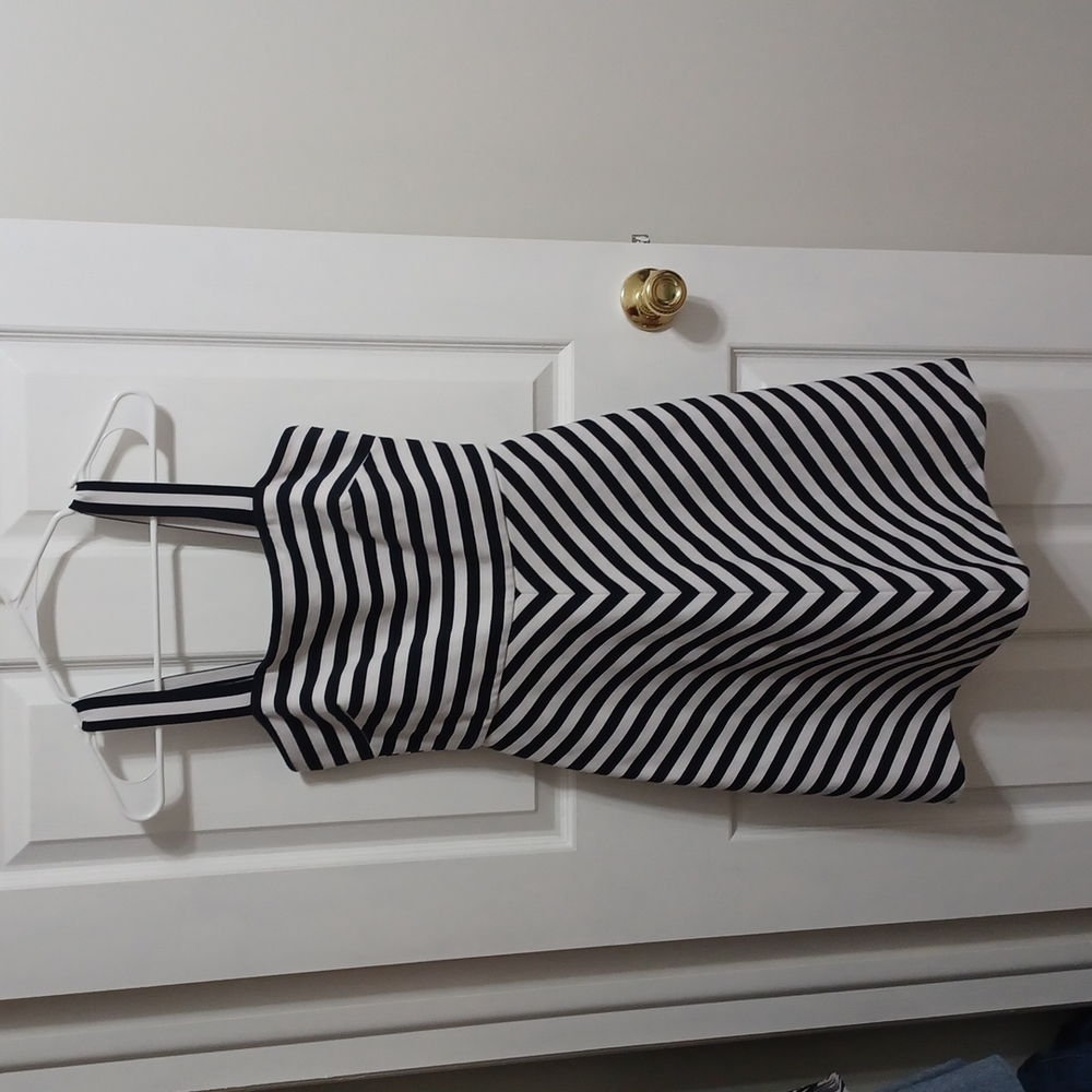 Michael Kors Striped Fit & Flare Dress